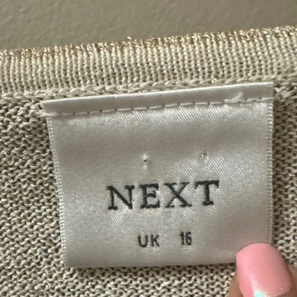 NEXT 90’s vintage shimmering Beige Knit Top - Picture 2 of 7